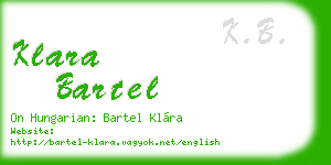 klara bartel business card