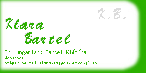 klara bartel business card